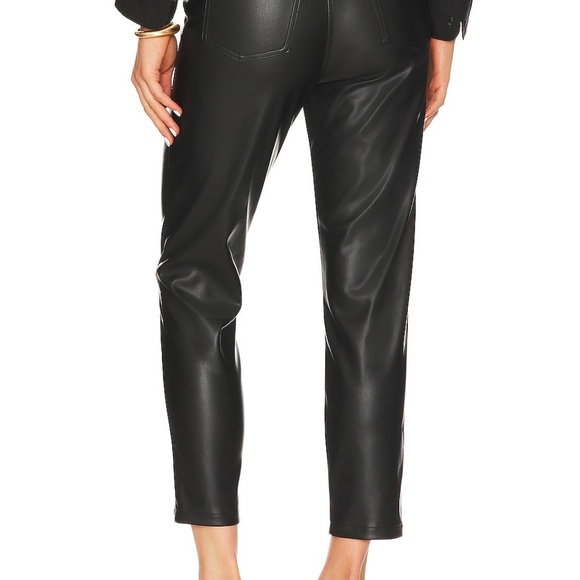 LBLC The Label Robin Pant Faux Leather Black High Rise Straight Leg Sizes S & M - Picture 5 of 16